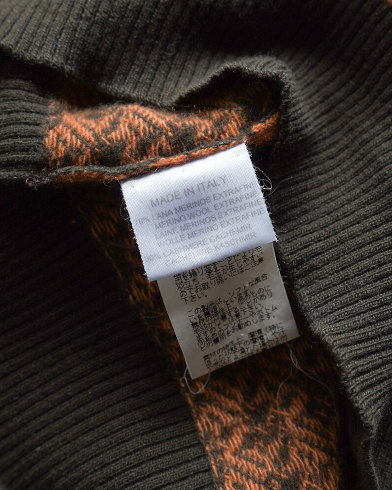 HERMES cashmere wool houndstooth design knit vest