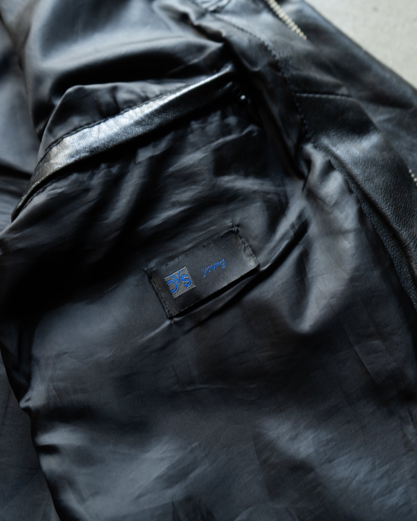 Military modify zip up design leather jacket