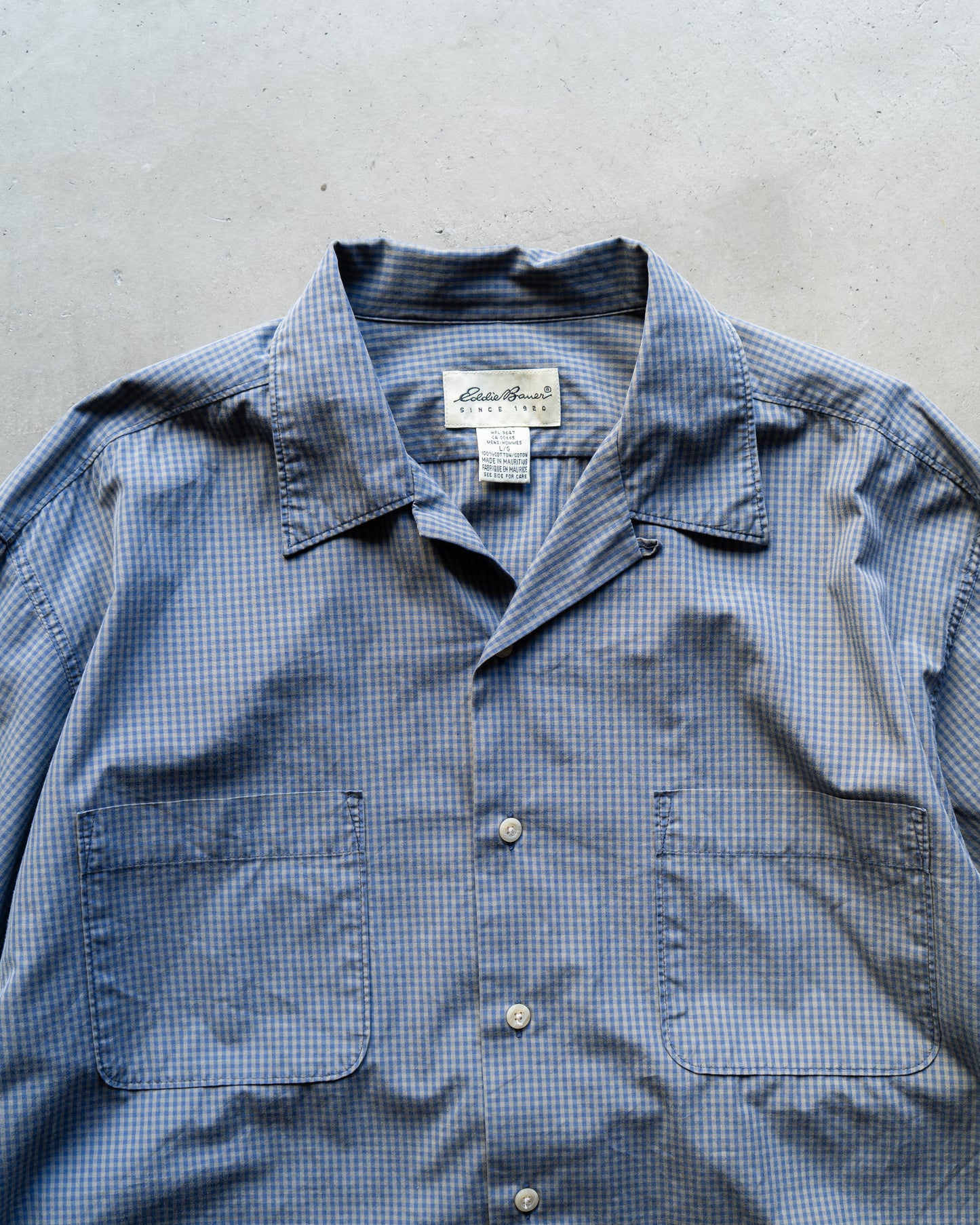 Eddie Bauer Open collar cotton check shirts
