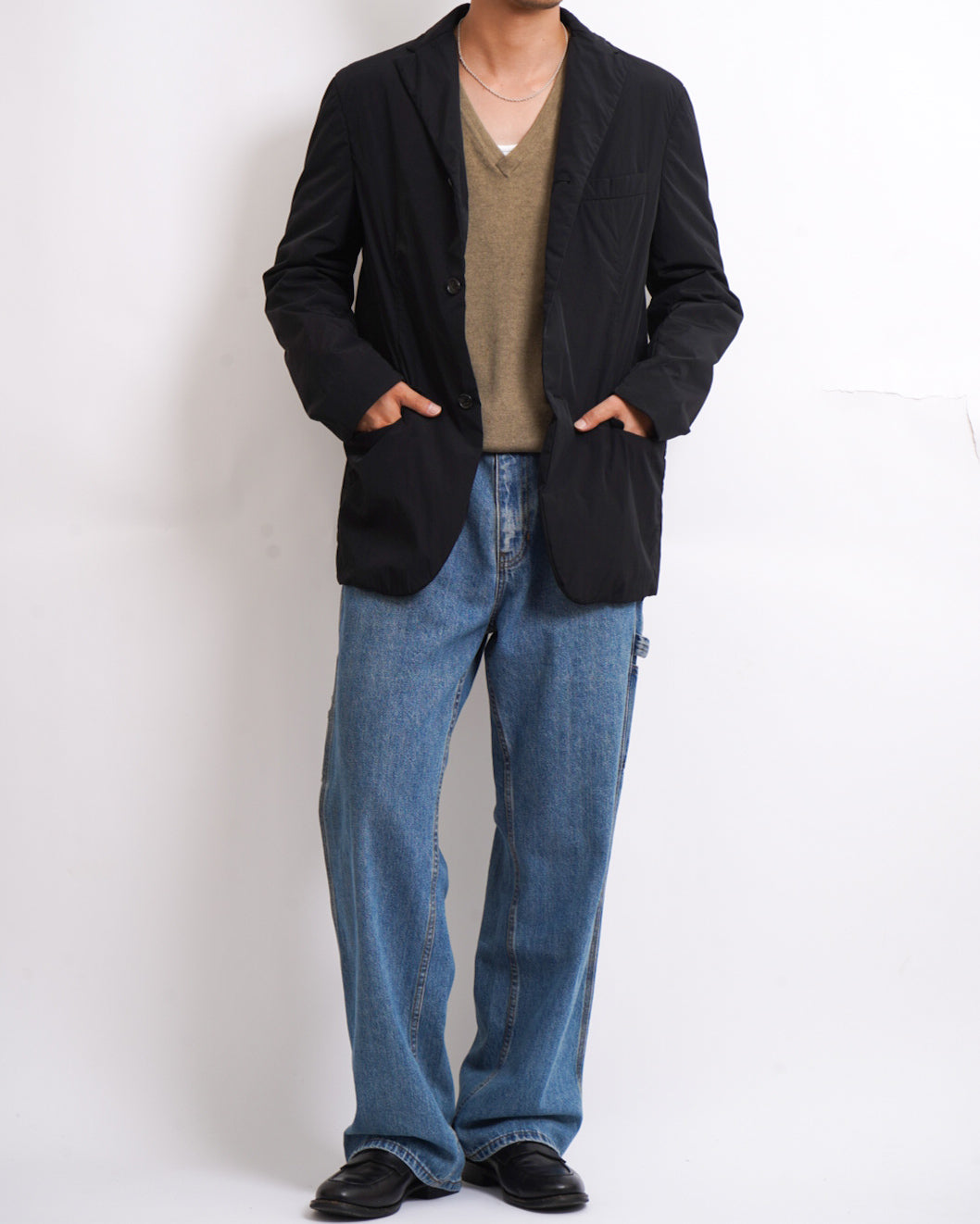 JIL SANDER nylon 3 button tailored jacket