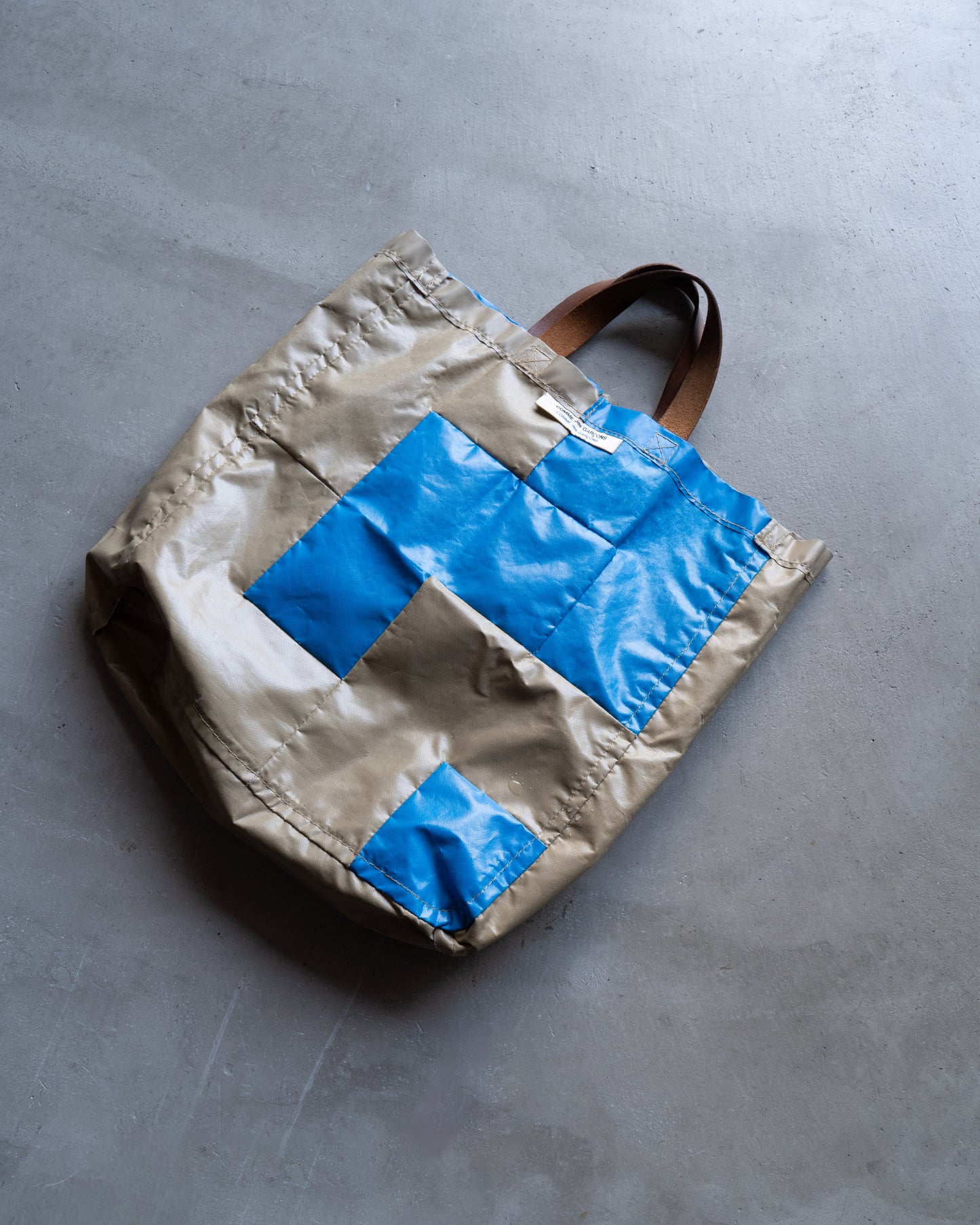 Comme des garçons PVC patchwork design tote bag